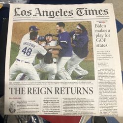 2020 Dodgers World Series LA Times Newspaper