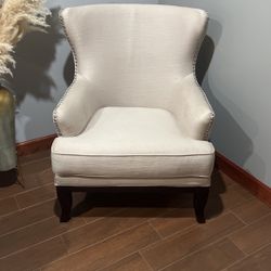 Bob’s Furniture Ivory Wingback Chair