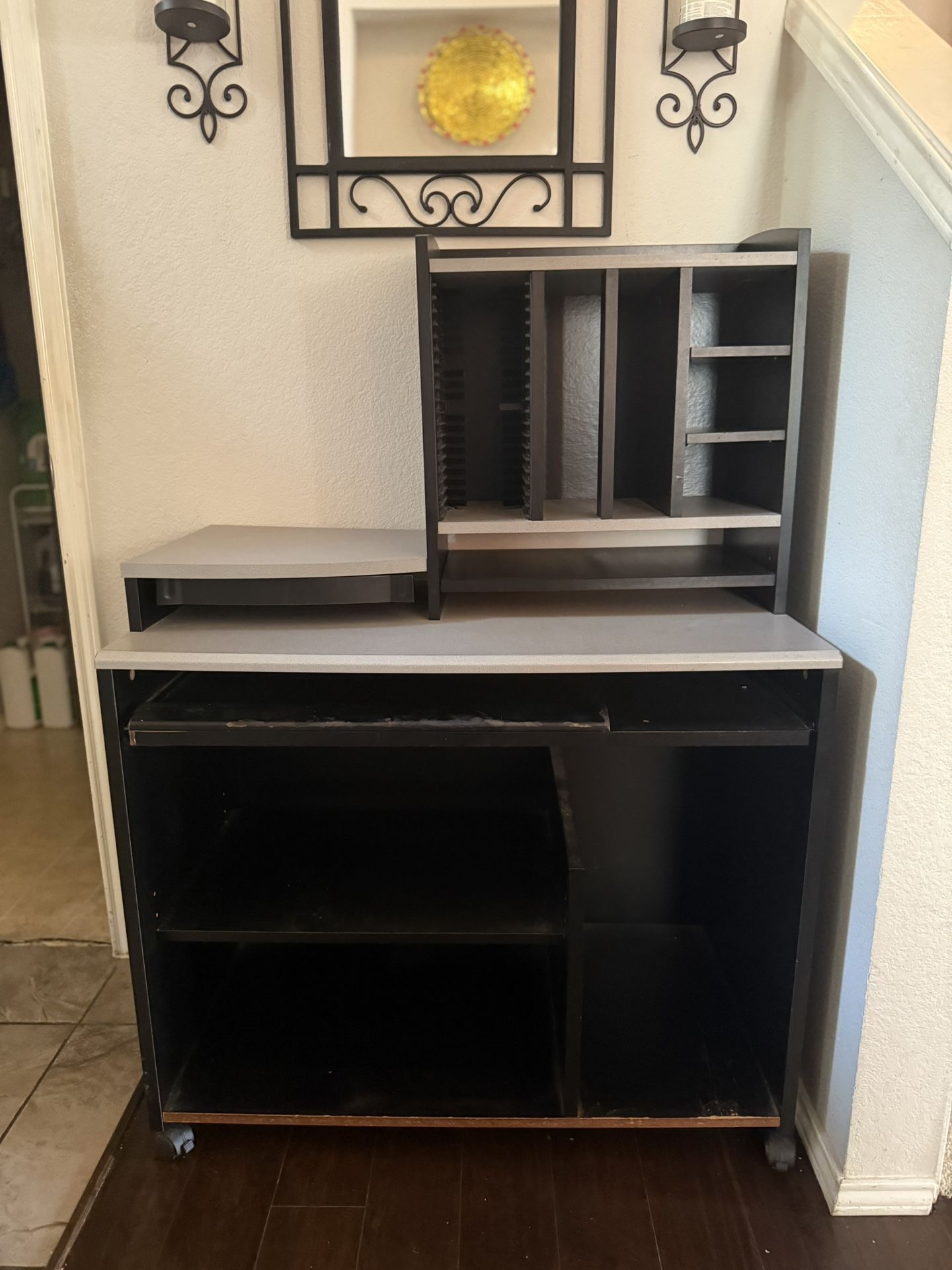 Black wooden computer desk for sale $20
