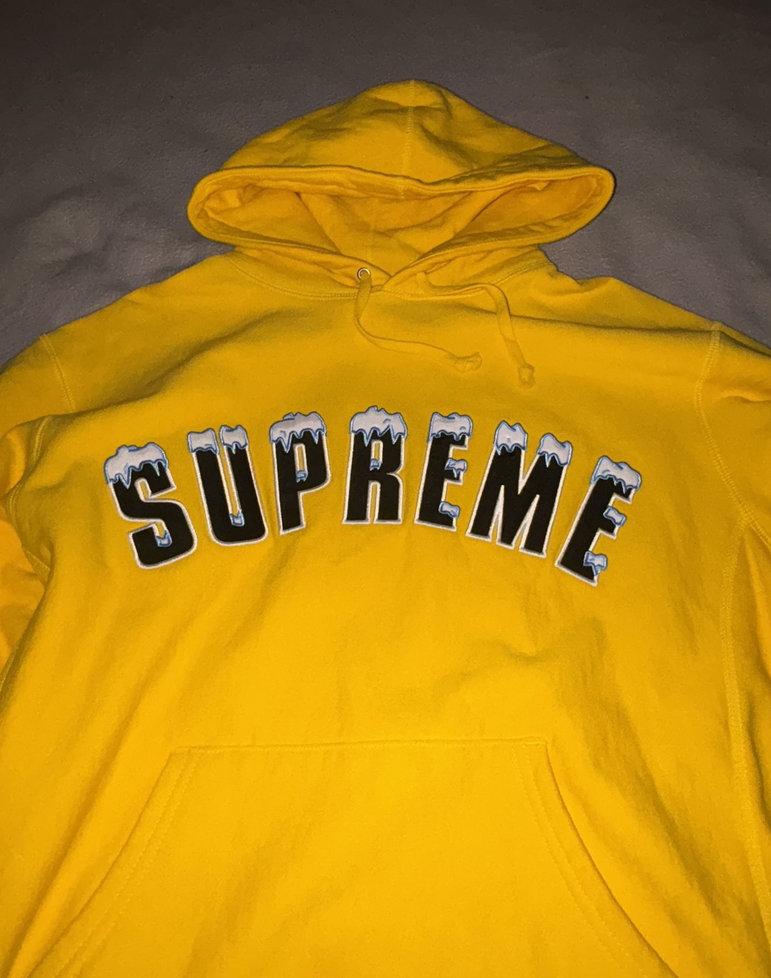 SUPREME SNOW FROST YELLOW HOODIE