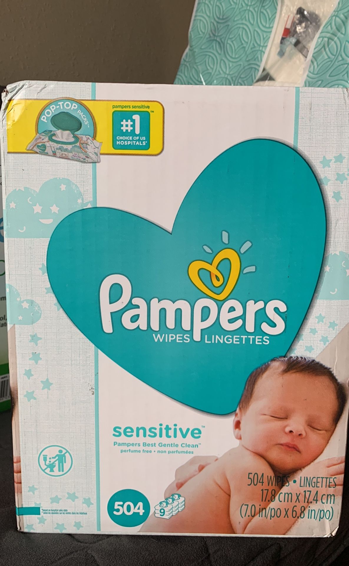 Pampers sensitive wipes pop tops in exchange