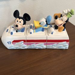 Disney Rare Matterhorn Bobsleds Canister Set