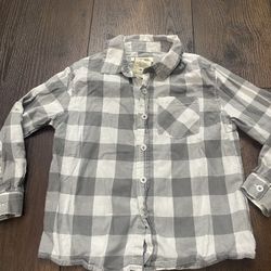 Boys Gray And White Button Shirt Size 5t By Cherokee #3