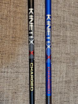 PADERSON KINETIXX CHARGED DRIVER GOLF SHAFTS, RED CHARGED REGULAR FLEX WITH PING TIP, GOLD CHARGED STIFF FLEX PING TIP. CAN TIP FOR CALLAWAY OR TITLE