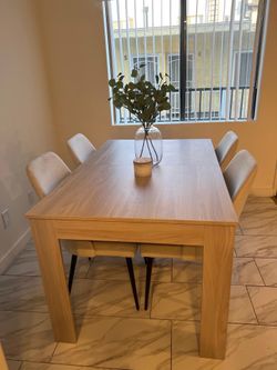 Mobili Fiver Iacopo Extendable Dining Table Set & 4 Chairs - Pearled Elm