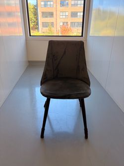 Set of 6 Modern Charcoal Gray Suede-Look Dining Chairs – $300 Best Offer