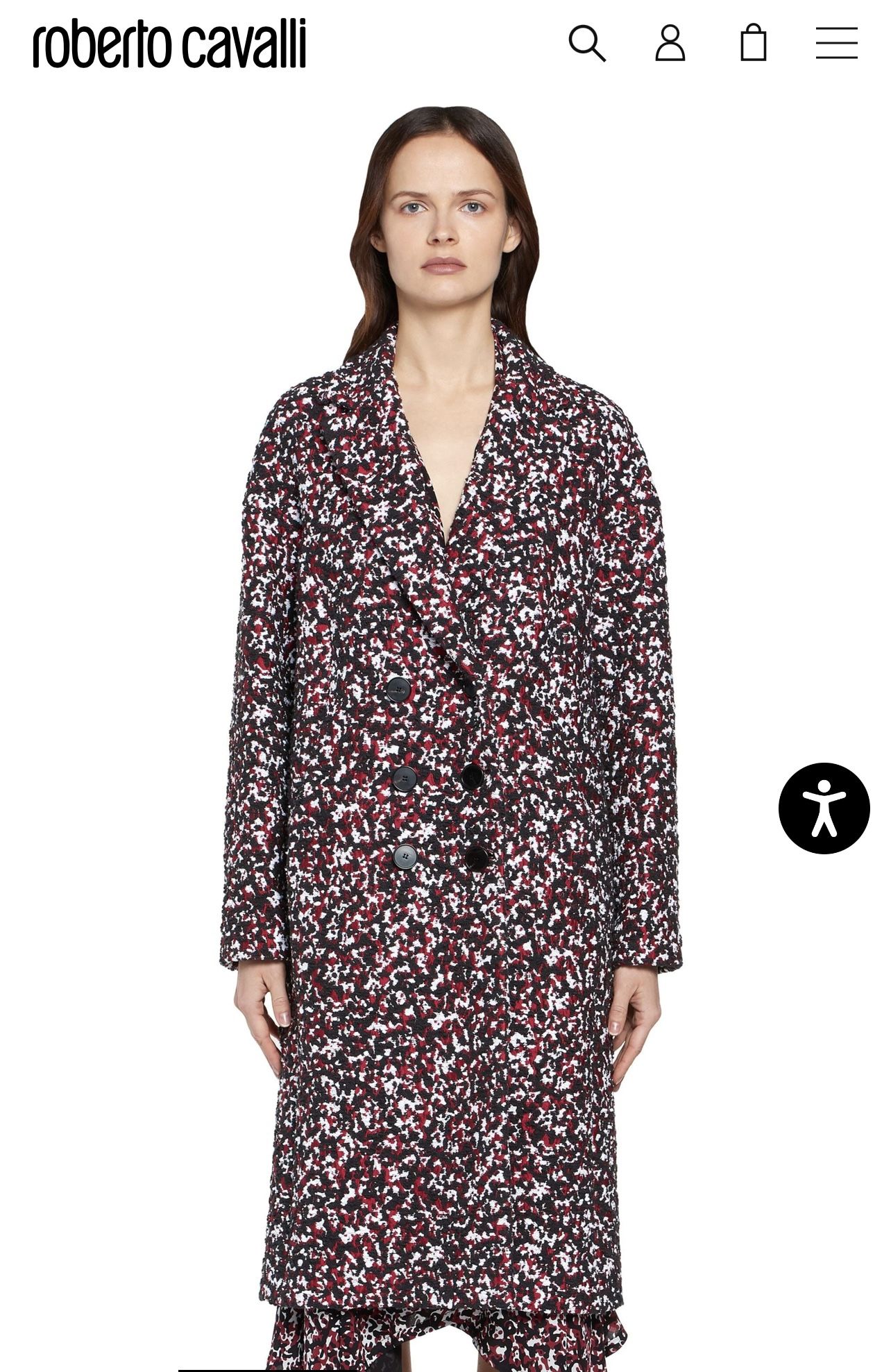 Authentic Roberto Cavalli Merlot And Black Coat