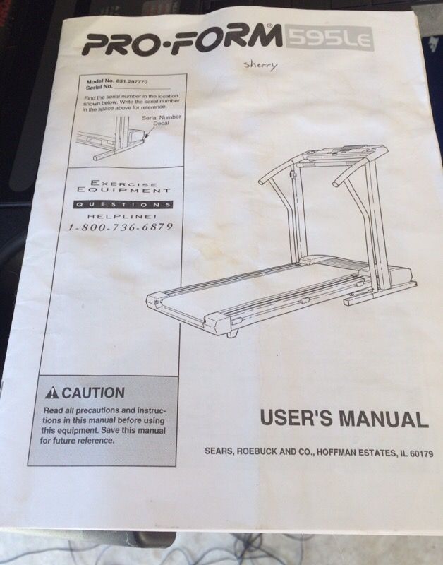 Proform 595le treadmill manual new arrivals