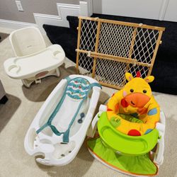 Sit Up Seat, Bath Tub, High Chair, Gate