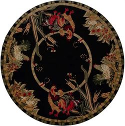 NEW ROUND ROOSTER AREA RUG