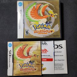 Pokemon Heart Gold Version Game Case, Booklet, And Inserts ONLY - Authentic 