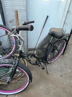 Black White Pink And Grey Beach Bike Cruiser