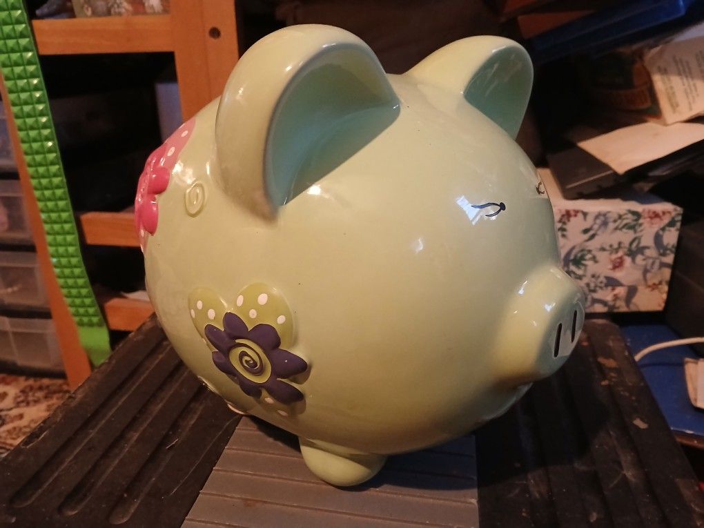 Vintage Peace, Love Floral Happiness, Raised Heart Large Bank