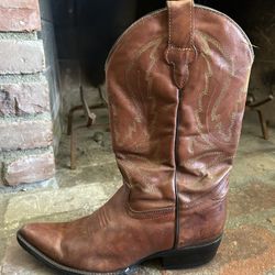 Lobo Blanco Brown Cowboy  Boots  made in Mexico Mens Size 9.5
