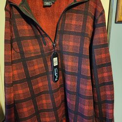 Mack Russo plaid pullover with zipper
