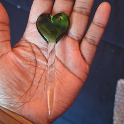 Heart Shaped Glass Dab Tool And Dab Mat