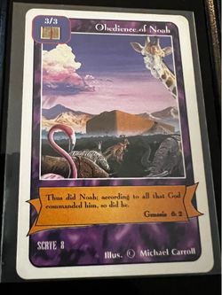 Redemption CCG Obedience of Noah 3/3 1995 Michael Carroll Bible Card