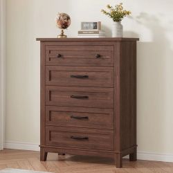 Dresser With 5 Drawers Brown Farmhouse [NEW]