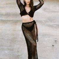 Meshki Hallie Tie Up Maxi Skirt Brand New With Tag In Black