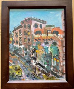  Russian/USA Artist Victor Kozlov Oil Painting/Canvas Modern Art Frame Glass 2015  13.5x16.5 and 11x14 inches