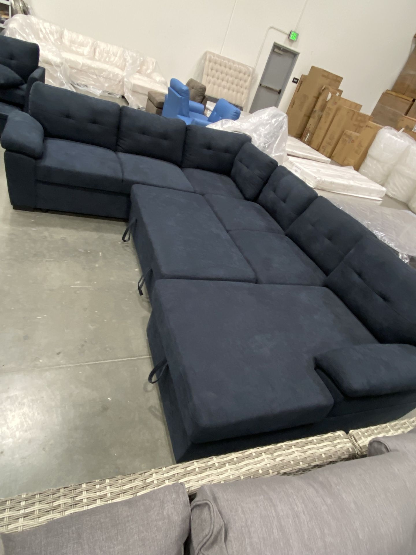 New! Upholstered Large Sectional sofa Bed, Sectional, Sofa, Sofabed, Sofa Bed, Sleeper Sofa, Sectional Sofa With Pull-out Bed, Large Sofa With Storage
