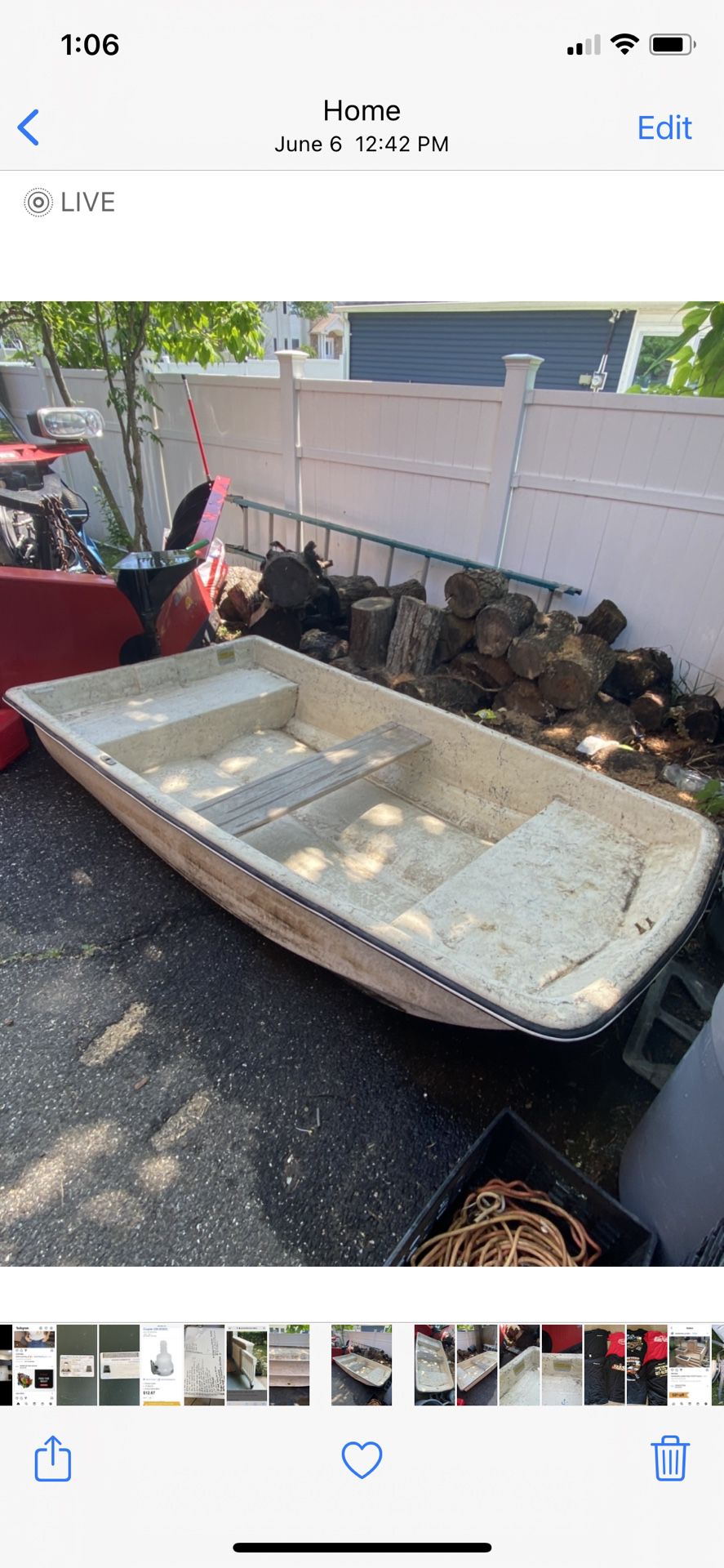Small Fiberglass Boat $600.00 
