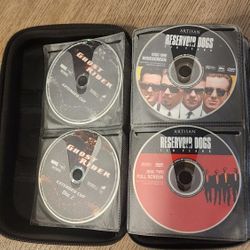 115 DVDs Movie Discs with Carrying Case Wallet Action Drama Crime 90s-2000s