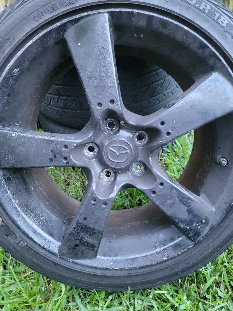 Rx8 Oem Black Rims Tires 18' Set Of 4