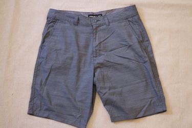 O'Neill Men's Size 34 Blue Chambray Flat Front Chino Walk Shorts Casual Preppy