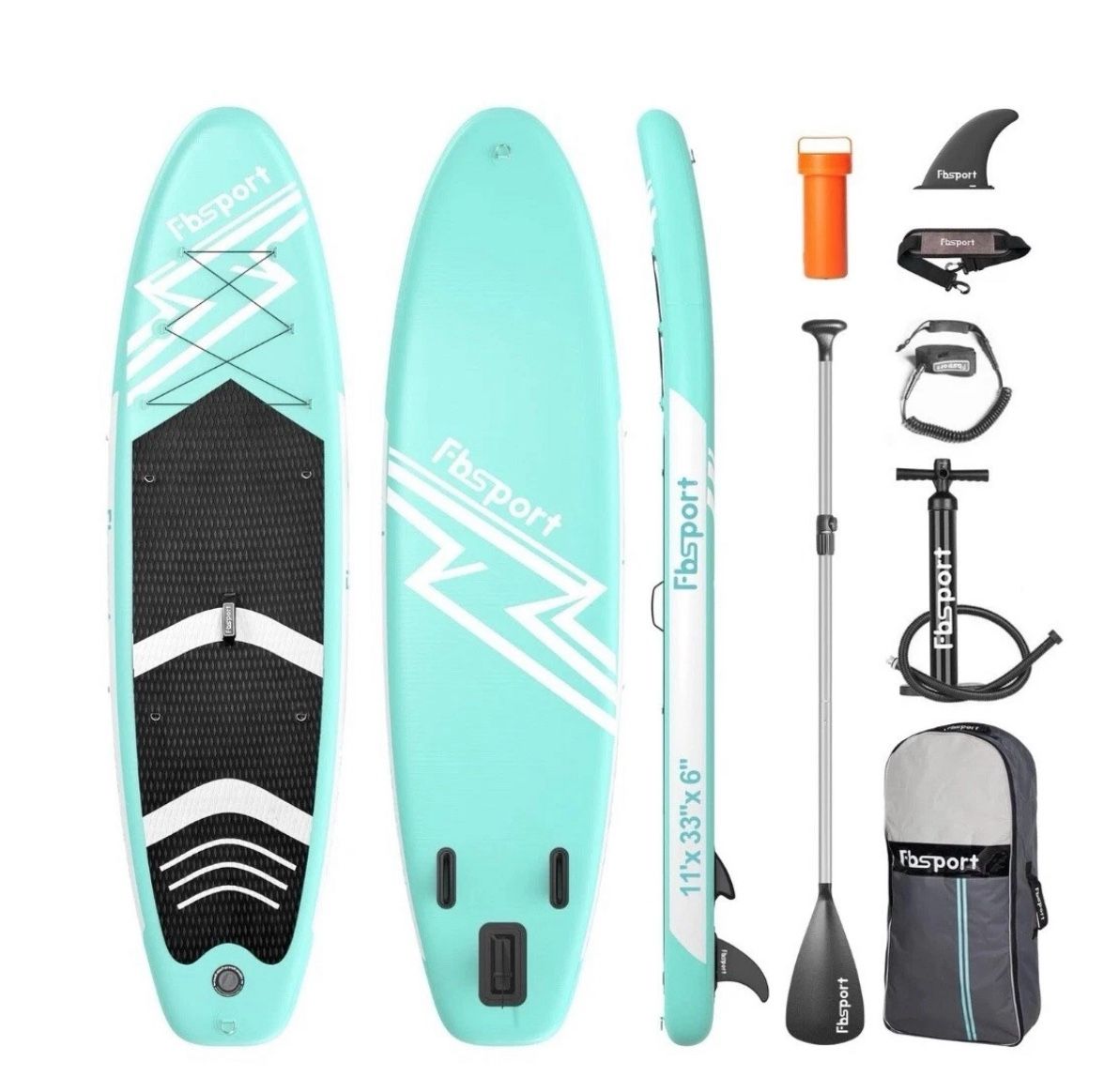 FBSPORT 11' Premium Stand Up Paddle Board, Yoga Board & Bag, with Durable SUP Access