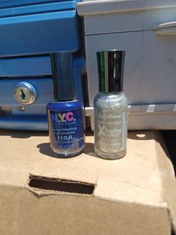 NYC Color Blue Denim & Sally Hansen Silver Glitter