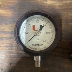 REOTEMP 0 To 600 PSI Pressure  Gauge 