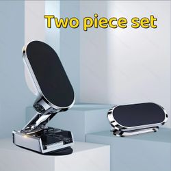 Magnetic Phone Holder for Car,Foldable Phone Mount Multi-Functional 360°Rotation 2PCS (Silver/black)