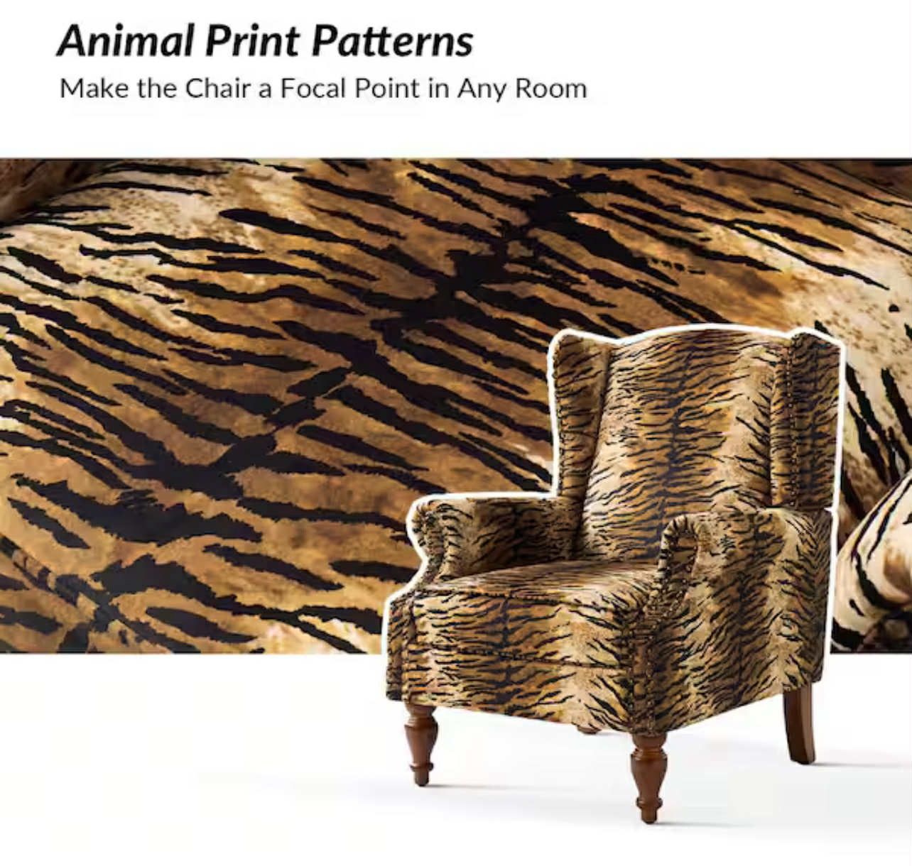 Ira Traditional Animal Pattern Armchair with Nailhead Trim $160