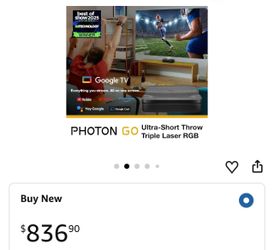 Optoma ML1080UST 1080p Photon Go Ultra Short Throw Full HD LED Triple Laser DLP Google TV Smart Projector