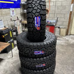 New Set Of (4) 35x12.50R17 Delium Terra Raider AT 10 Ply All Terrain Tires For Sale