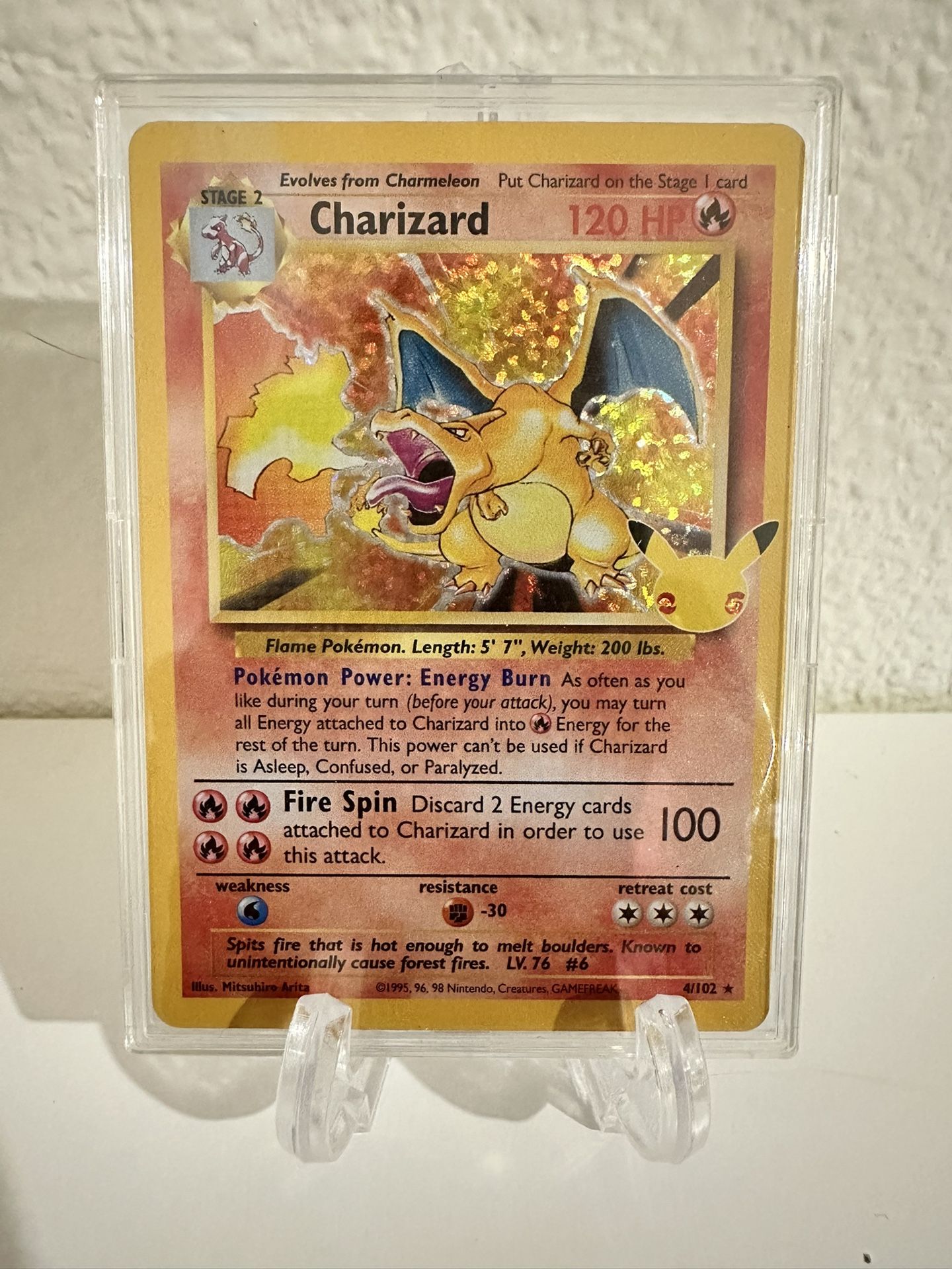 Pokemon TCG Charizard 4/102 from 25th Anniversary Celebrations Pack NM