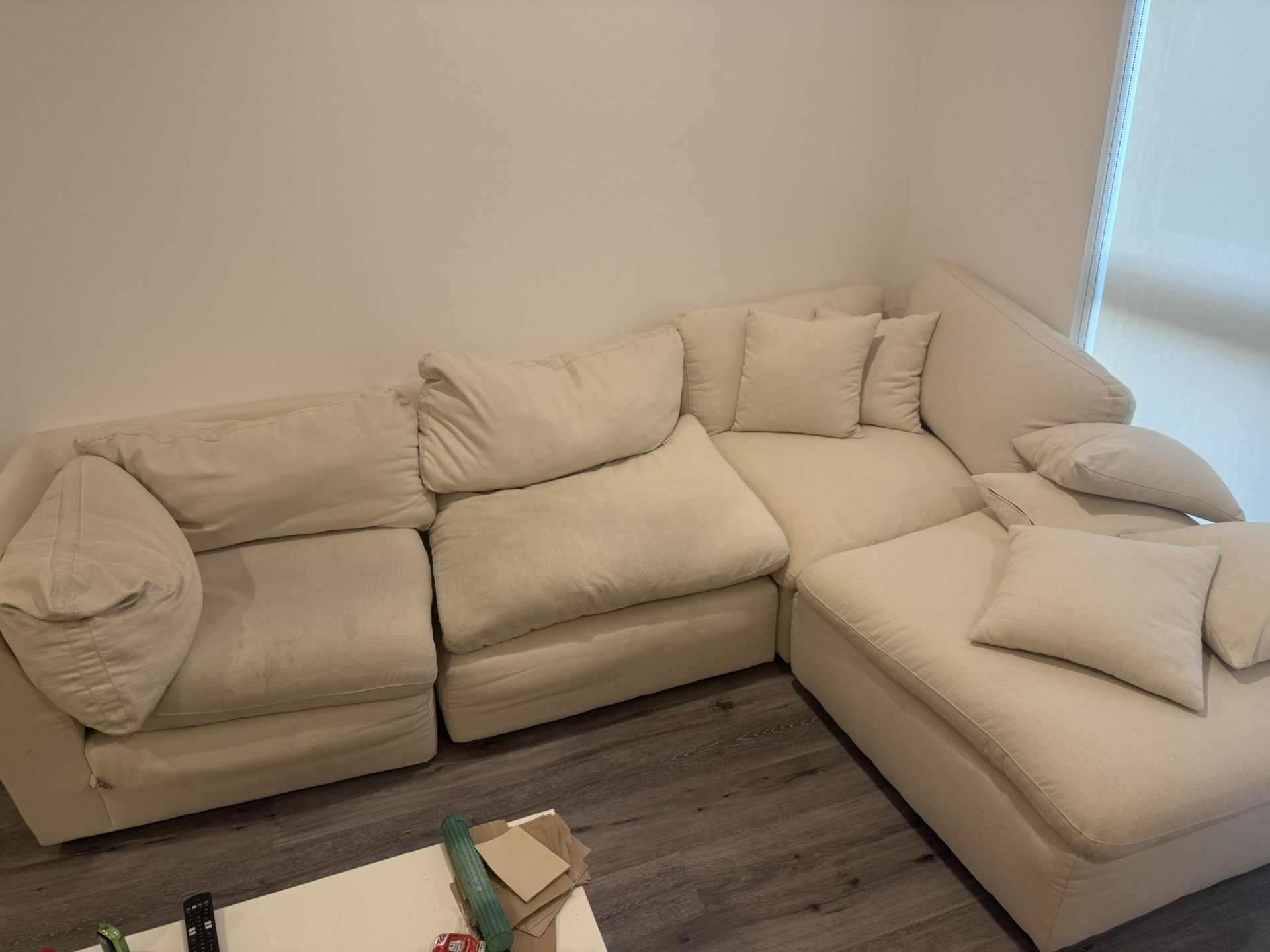 White Sectional Soda