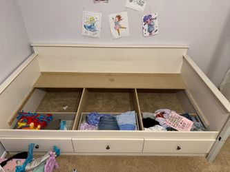 Twin bed frame with drawers