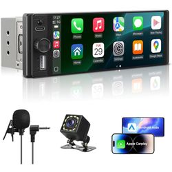 Brand New Unopened   Single Din Car Stereo with Apple CarPlay & Android Auto, 6.28 Inch HD Touch CarPlay Screen, Backup Cam,Bluetooth, MP5,USB Type-C,