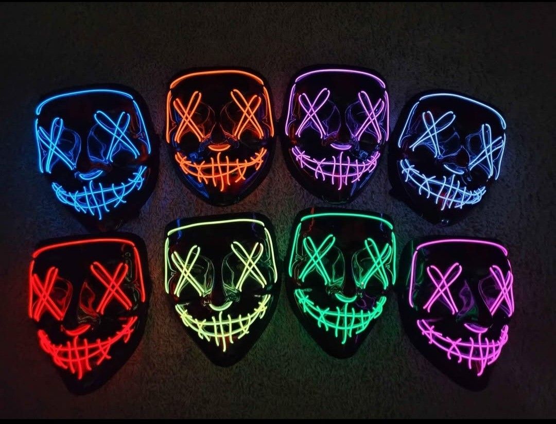 Holloween Mask LED, Purge Mask, Squid Game 