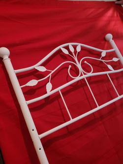 Charming White Metal Twin Bed Headboard