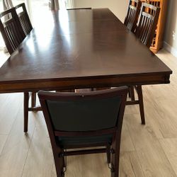 Solid Wood Dining Table + 6 Chairs – Extends up to 96”
