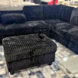 L-Sectional Sofa with Storage Ottoman (FREE DELIVERY)