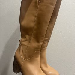 Cognac High Heel Boots New