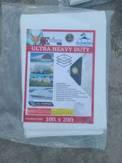 10ft × 20ft Ultra Heavy Duty White Tarp