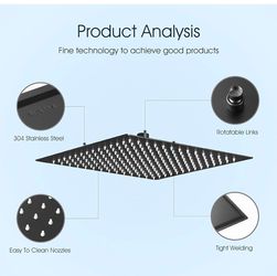 BWE High pressure rain shower head-Cabezal de ducha tipo lluvia de alta presión