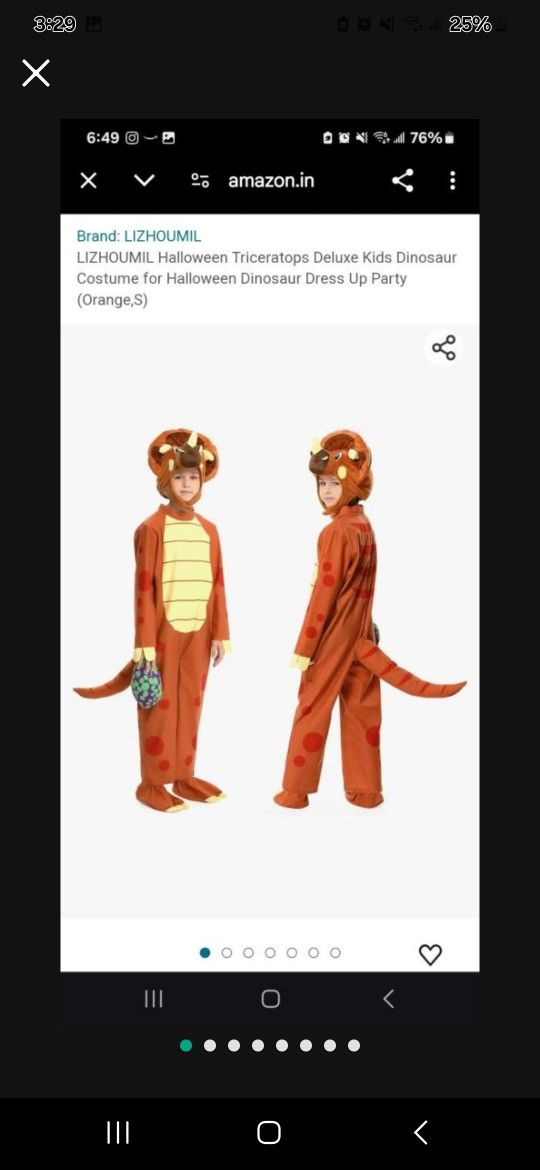 Halloween Triceratops Kids Dinosaur
Costume