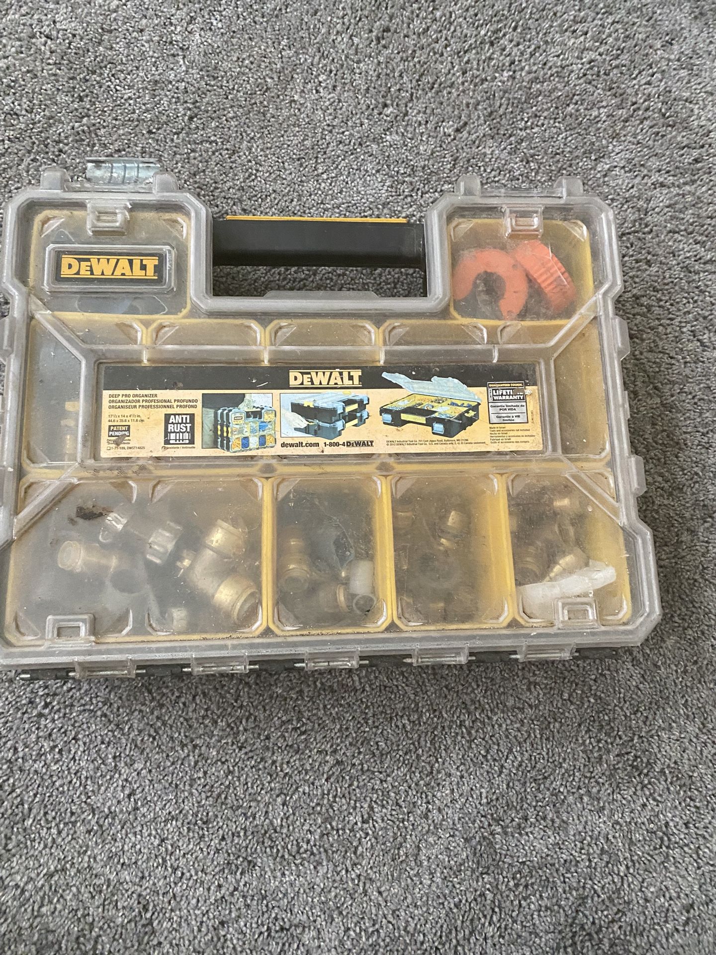 DEWALT 10-Compartment Deep Pro Small Parts Organizer, model DWST14825.