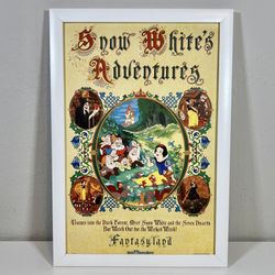 Disney Snow White’s Adventures Fantasyland Poster WDW Framed Art 19.5x13.5